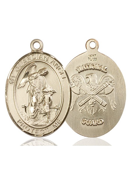 Guardian Angel National Guard Medal - 14K Solid Gold