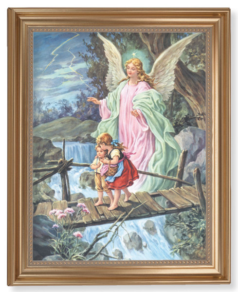 Guardian Angel Over the Bridge 11x14 Framed Print Artboard - #129 Frame