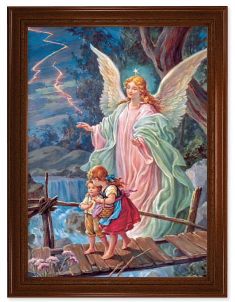 Guardian Angel Over the Bridge 19x27 Framed Print Artboard - #172 Frame