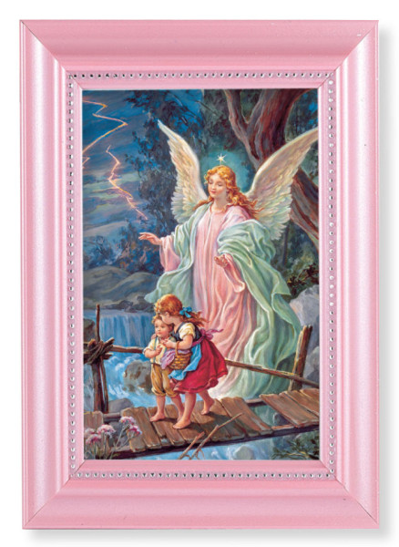 Guardian Angel Over Bridge 4x6 Print Pearlized Frame - #117 Frame