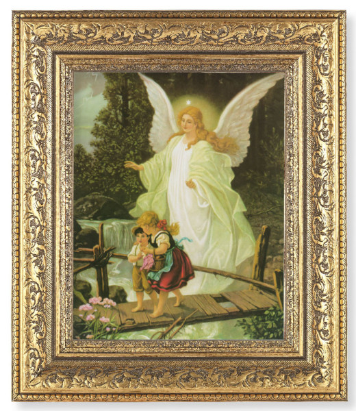 Guardian Angel Over Bridge 8x10 Framed Print Under Glass - #115 Frame