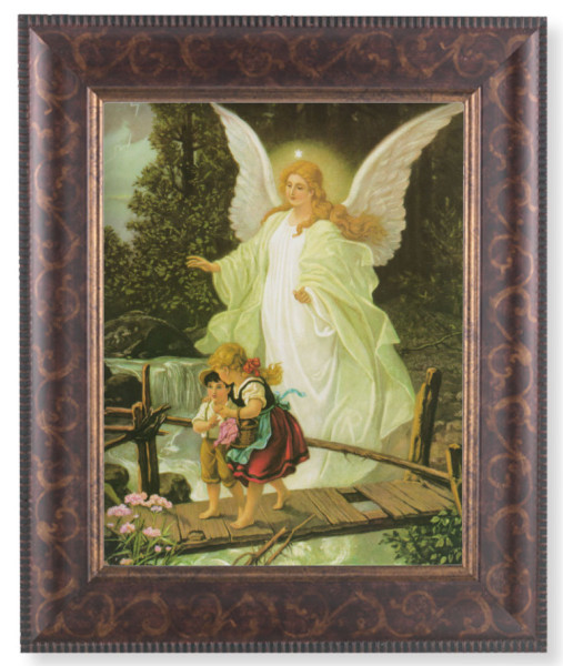 Guardian Angel Over Bridge 8x10 Framed Print Under Glass - #124 Frame