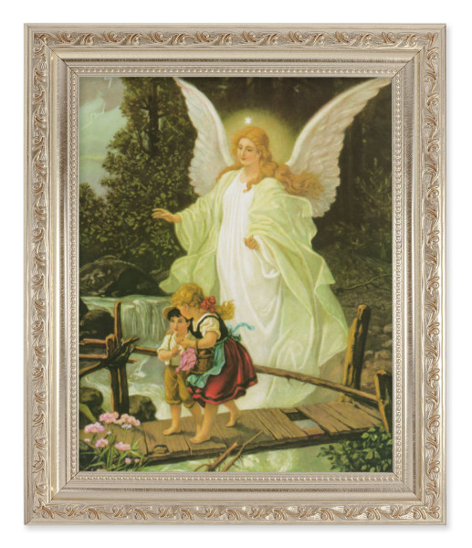 Guardian Angel Over Bridge 8x10 Framed Print Under Glass - #164 Frame