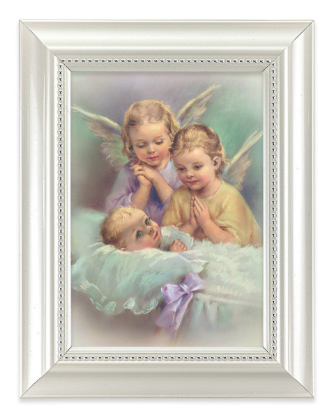 Guardian Angels with Baby Boy 4x6 Print Pearlized Frame - #118 Frame