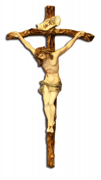 Hand-printed Wall Crucifix by Ado Santini - Multi-Color