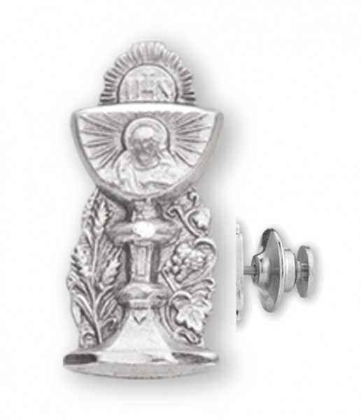 High Polish Chalice Lapel Pin Sterling Silver - Sterling Silver