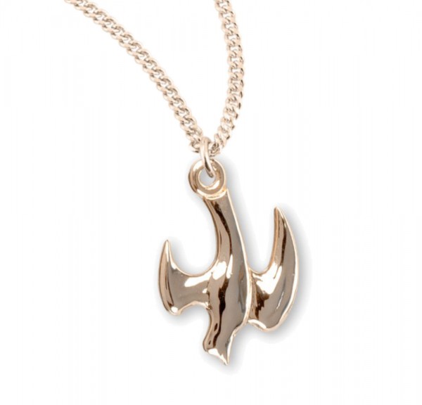 High Polish Contemporary Descending Dove Necklace - Gold Plated