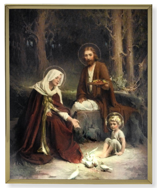 Holy Family Gold Frame 8x10 Plaque - Full Color