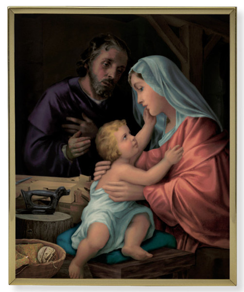 Holy Family Gold Trim Plaque - 2 Sizes - Full Color