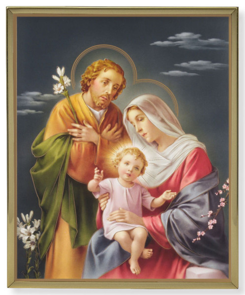 Holy Family 8x10 Gold Trim Plaque - Full Color