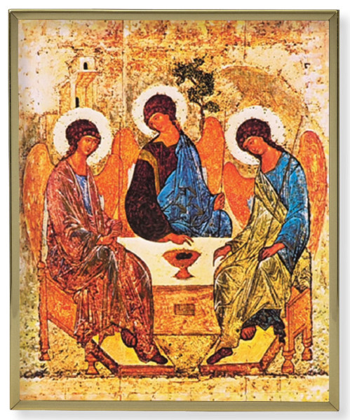 Holy Trinity 8x10 Gold Trim Plaque - Full Color