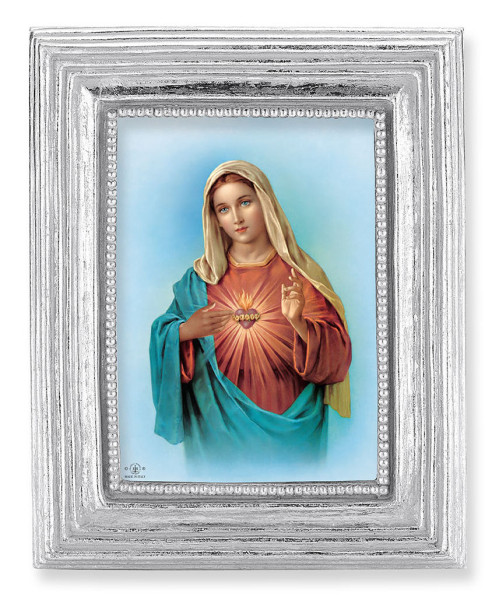 Immaculate Heart of Mary 2.5x3.5 Print Under Glass - Silver