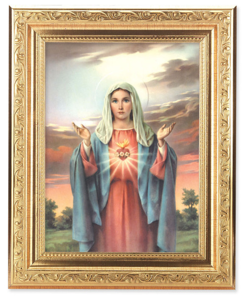Immaculate Heart of Mary 6x8 Print Under Glass - #162 Frame