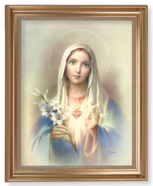 Immaculate Heart of Mary with Lily 11x14 Framed Print Artboard - #129 Frame