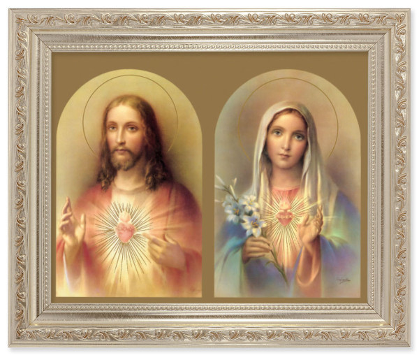 Immaculate Heart and Sacred Heart 8x10 Framed Print Under Glass - #164 Frame