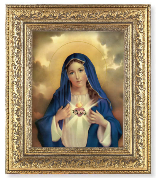 Immaculate Heart of Mary in Blue 8x10 Framed Print Under Glass - #115 Frame