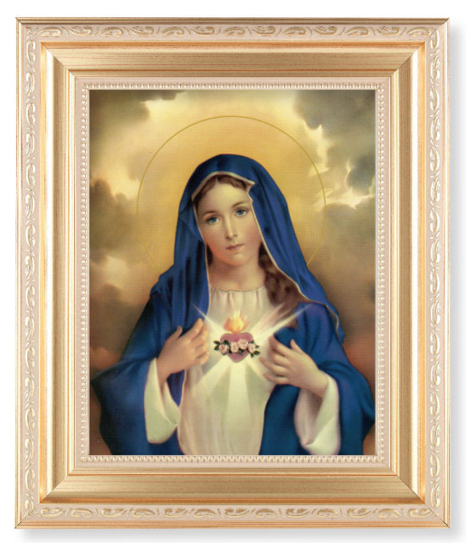 Immaculate Heart of Mary in Blue 8x10 Framed Print Under Glass - #138 Frame