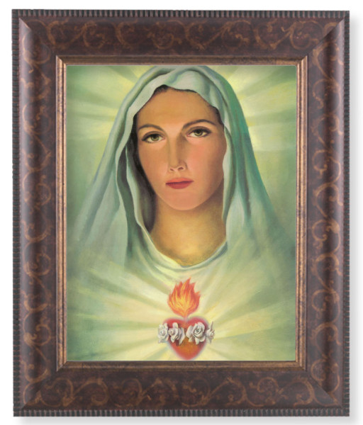 Immaculate Heart of Mary in White 8x10 Framed Print Under Glass - #124 Frame
