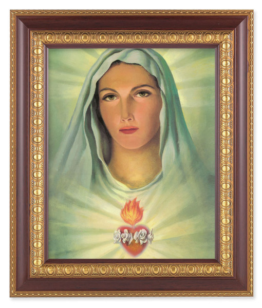 Immaculate Heart of Mary in White 8x10 Framed Print Under Glass - #126 Frame