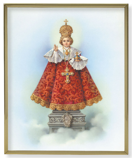 Infant of Prague 8x10 Gold Trim Plaque - Full Color