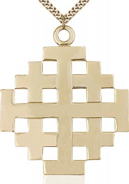 Jerusalem Cross Pendant - 14KT Gold Filled