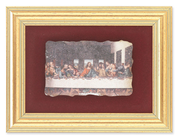 Last Supper 5x6.5 Velvet Back Gold Frame - Red