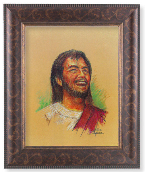 Laughing Jesus 8x10 Framed Print Under Glass - #124 Frame