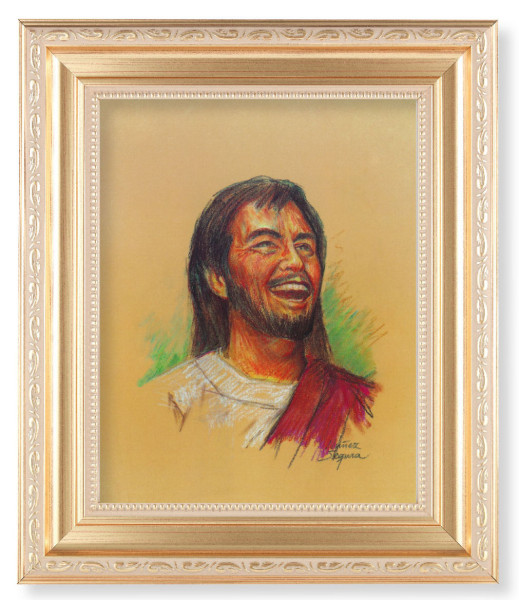 Laughing Jesus 8x10 Framed Print Under Glass - #138 Frame