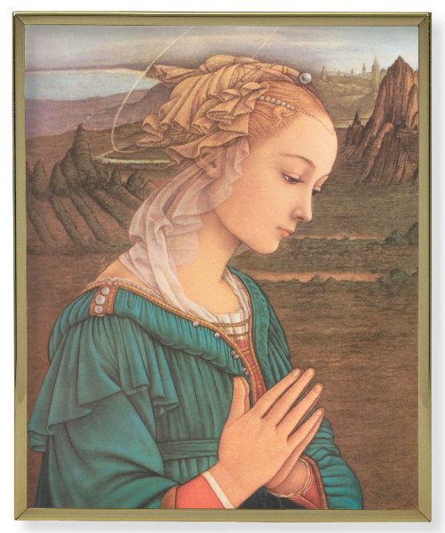 Lippi Madonna 8x10 Gold Trim Plaque - Full Color