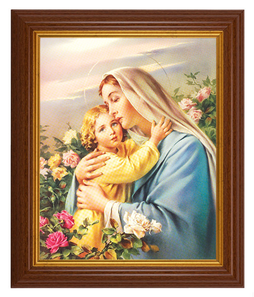 Madonna and Child 8x10 Textured Artboard Dark Walnut Frame - #112 Frame