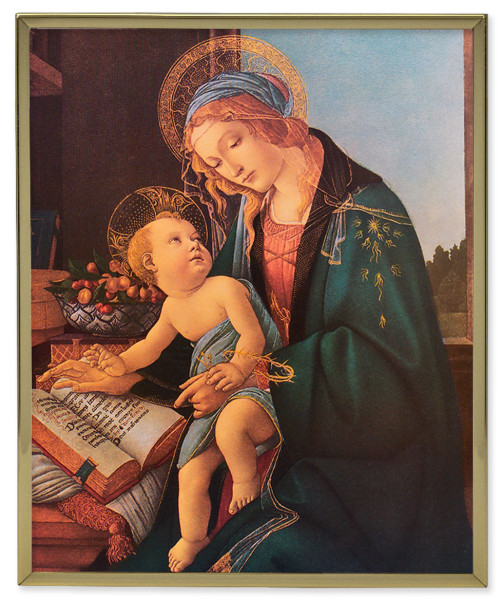 Madonna and Child 8x10 Gold Trim Plaque - Full Color
