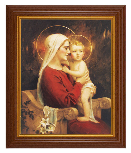Madonna and Child by Chambers 8x10 Textured Artboard Dark Walnut Frame - #112 Frame