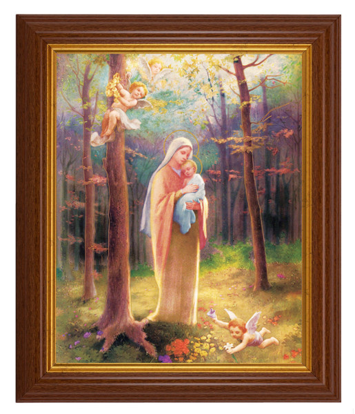 Madonna of the Woods 8x10 Textured Artboard Dark Walnut Frame - #112 Frame