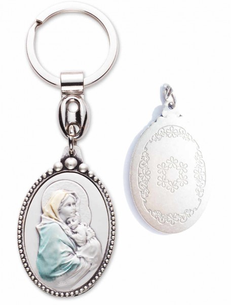 Madonna of the Streets Sterling Silver Keyring - Sterling Silver