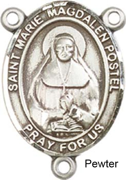 Marie Magdalen Postel Rosary Centerpiece Sterling Silver or Pewter - Pewter