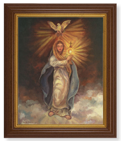 Mary with Monstrance 8x10 Textured Artboard Dark Walnut Frame - #112 Frame