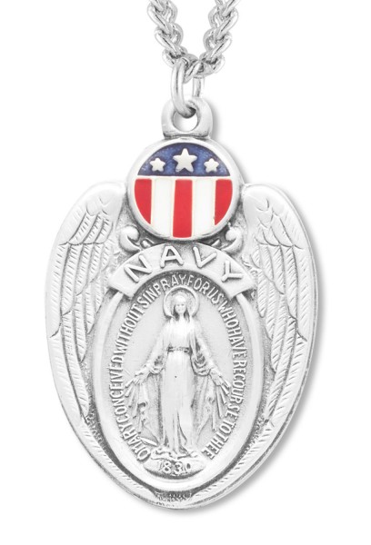Mary Navy Medal Sterling Silver - Sterling Silver