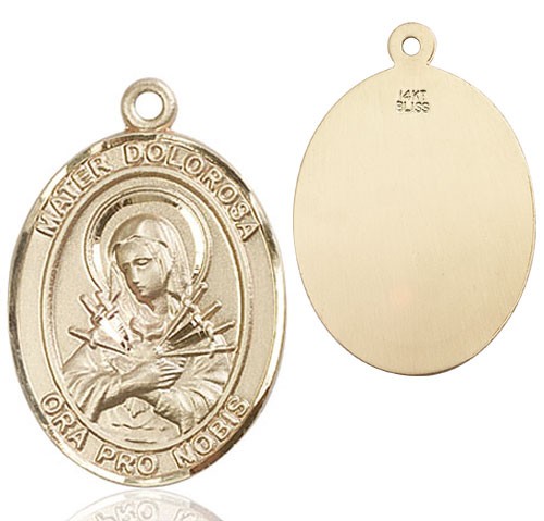 Mater Dolorosa Medal - 14K Solid Gold