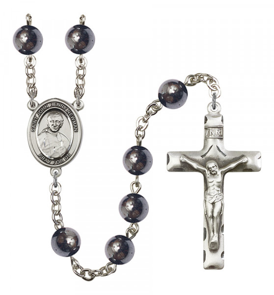 Men's Saint John Henry Newman Silver Plated Rosary - Silver