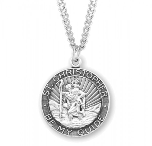 Men's Rays of Light St. Christopher Necklace - Sterling Silver