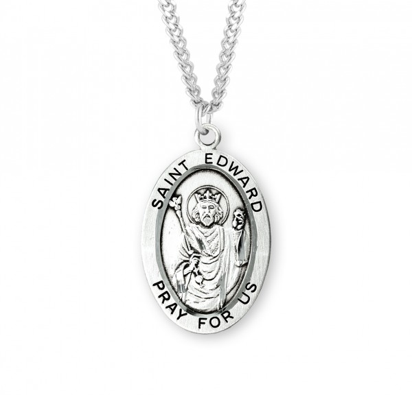 Men's St. Edward Oval Medal - Sterling Silver