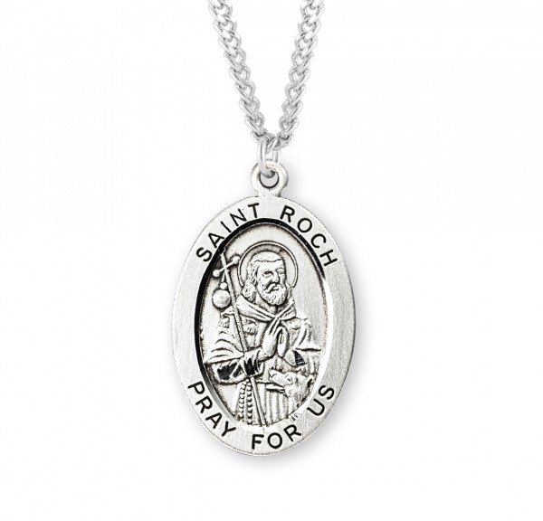 Men's St. Roch Oval Medal - Sterling Silver