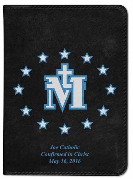 Micaculous Medal Catholic Bible - Black