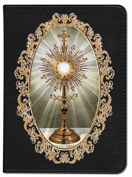 Monstrance with Elegant Border Catholic Bible - Black