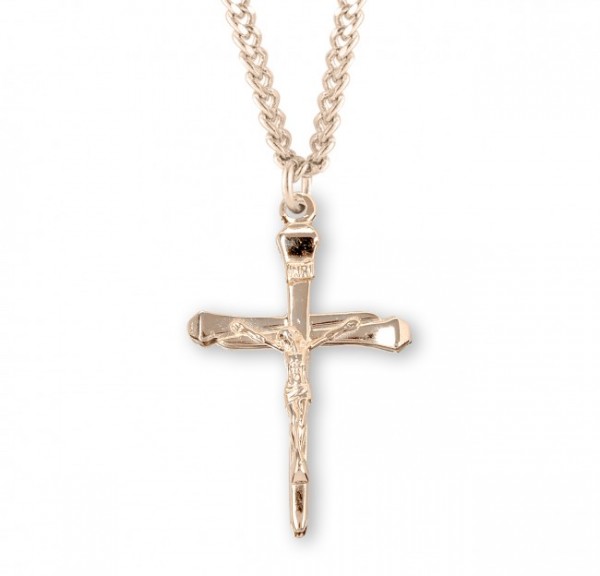 Nail Crucifix Pendant Sterling Silver - Gold Plated