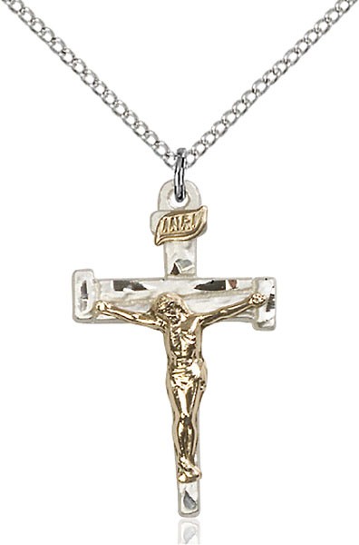 Women's Nail Crucifix Pendant Two-Tone - Two-Tone