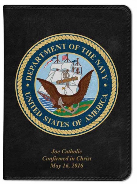 Navy Catholic Bible - Black