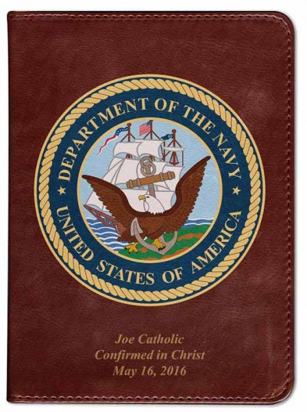 Navy Catholic Bible - Burgundy