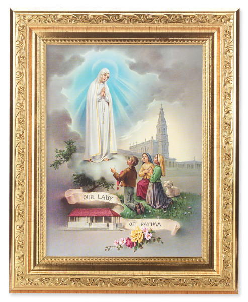 Our Lady of Fatima 6x8 Print Under Glass - #162 Frame