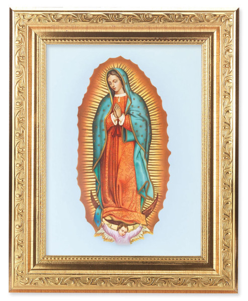 Our Lady of Guadalupe 6x8 Print Under Glass - #162 Frame